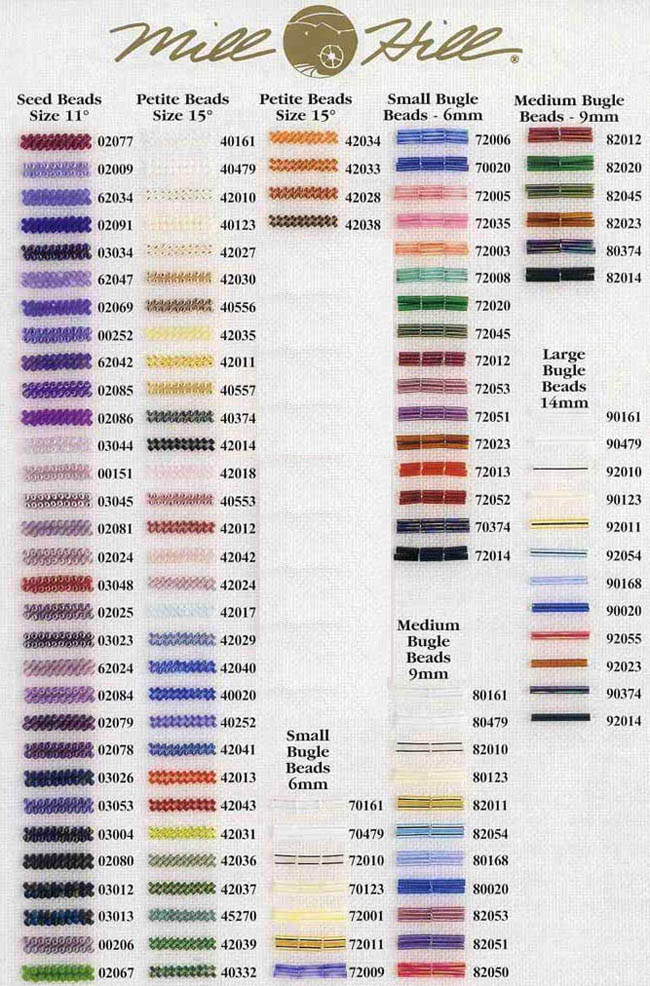 Mill HIll Beads Color Chart 2