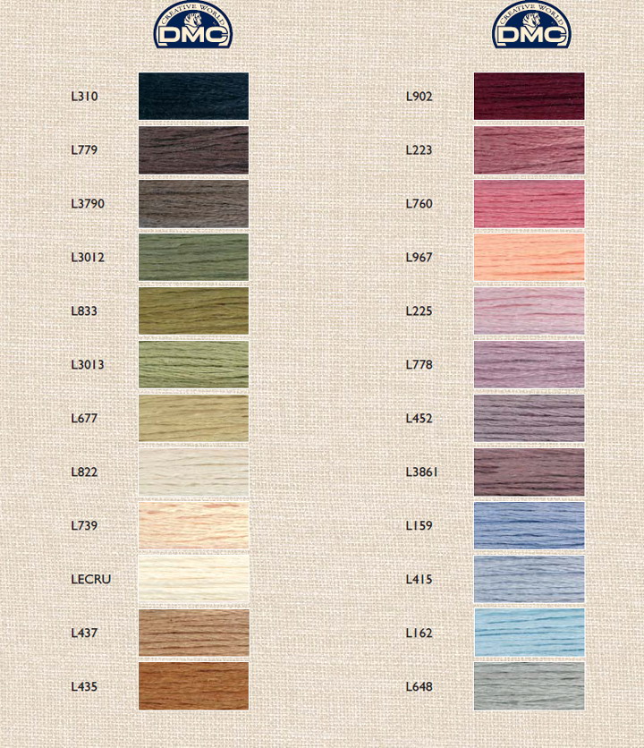 DMC Linen Floss Color Chart