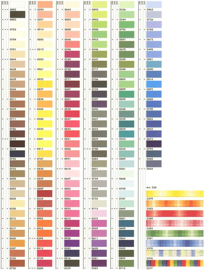 Thread Art Embroidery Thread Color Chart