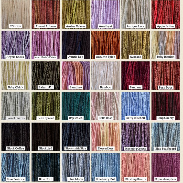 Weeks Dye Works Color Chart