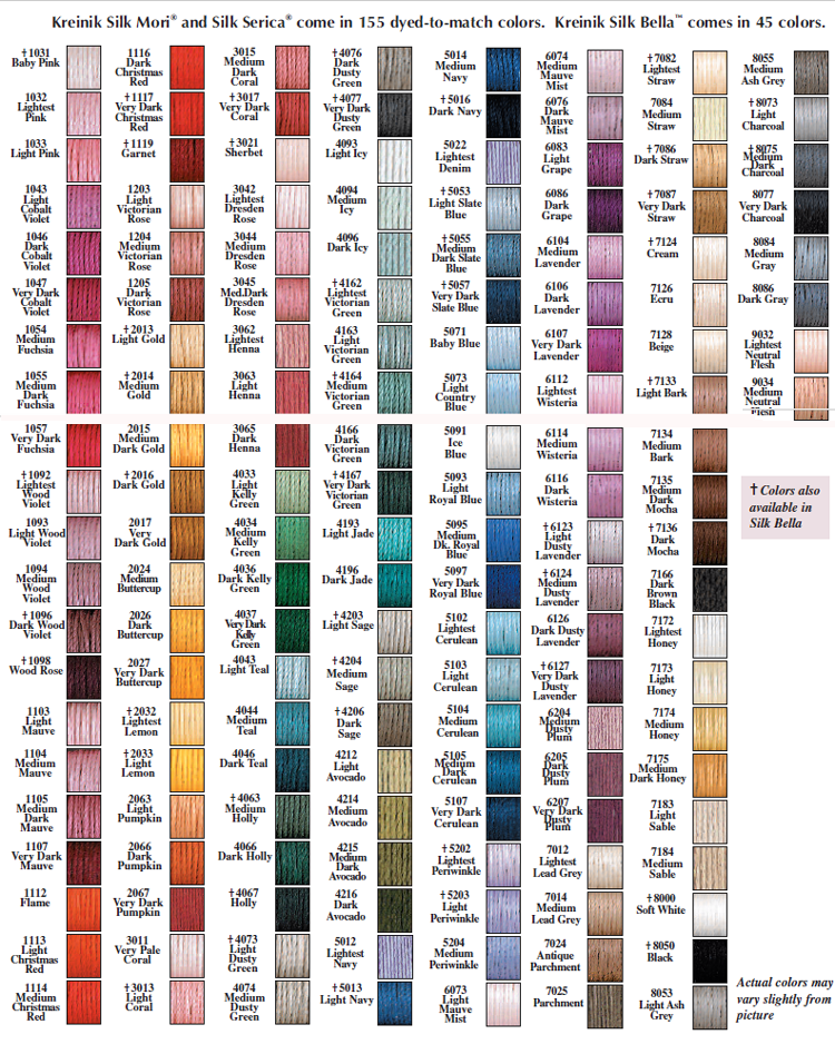 Gloriana Silk To Dmc Conversion Chart