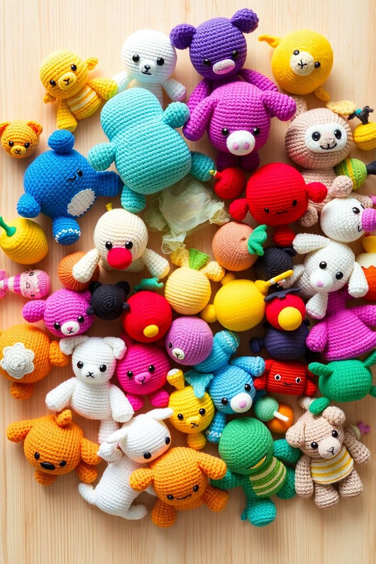 Group of amigurumis