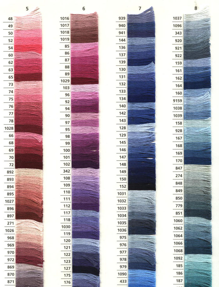 Anchor Embroidery Thread Colour Chart