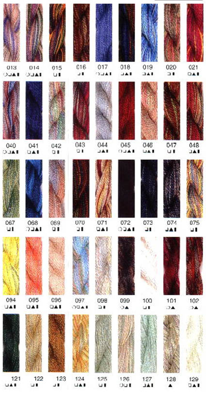 Caron Wildflowers Color Chart