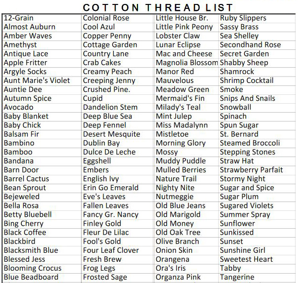 Classic Colorworks To Dmc Conversion Chart