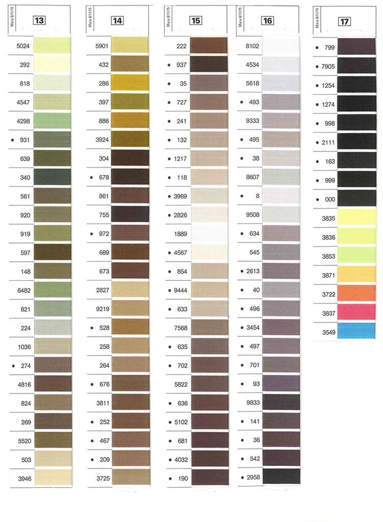 Gutermann Mara Shade Card 5