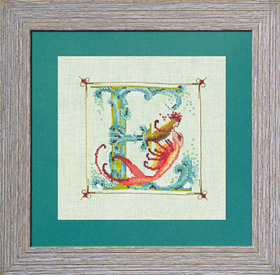 Letters From Mermaids E - Cross Stitch Pattern