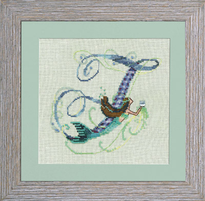 Letters From Mermaids F - Cross Stitch Pattern