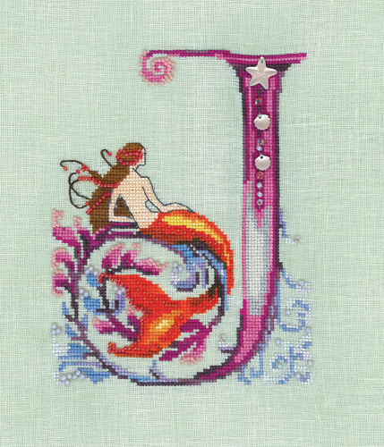 Letters From Mermaids J - Cross Stitch Pattern