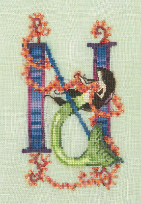Letters From Mermaids N - Cross Stitch Pattern