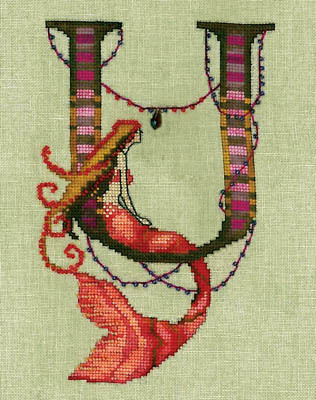 Letters From Mermaids U - Cross Stitch Pattern
