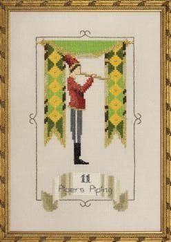 Eleven Pipers Piping - 12 Days of Christmas - Cross Stitch