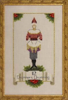 Twelve Drummers Drumming - 12 Days of Christmas Cross Stitch