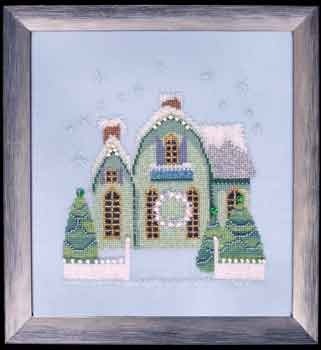 Little Snowy Green Cottage - Cross Stitch Pattern