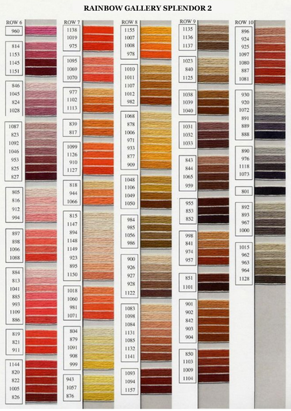 Rainbow Gallery Splendor Color Chart 2